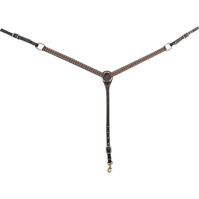 Martin Saddlery 1  Roughout Breastcollar with Silver Dots