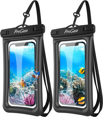 ProCase Floating Waterproof Phone Pouch Up to 7.0'', Underwater Case Dry Bag Floa