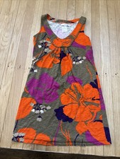 Boden Dress Womens 4 Multicolor Floral Jersey Tank Trapeze Knee Length Sundress