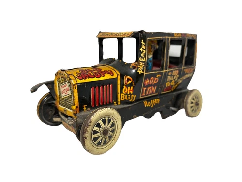 1950s Vintage Marx "Old Jalopy" WindUp Mechanical Tin Litho Toy (Missing Fender)