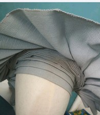 Brand New Auto Gele Elegant African occasion design Pleated 100% Aso Oke Silver 