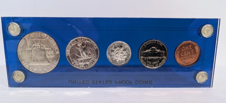 1956 US Proof Coin Set - Blue Plastic Holder - BU Nice Coins! - Image 3 of 4