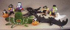 Vintage Halloween 10 pc. props decorations toys figurines lot 1990's era