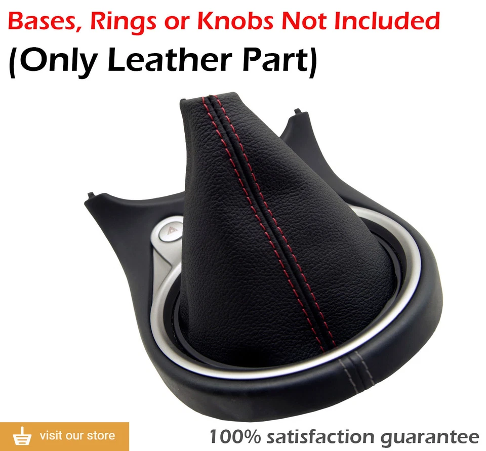 Cubierta de maletero de cambio manual de cuero para Nissan 370Z 2008-2019 puntada roja Foto 2 de 4