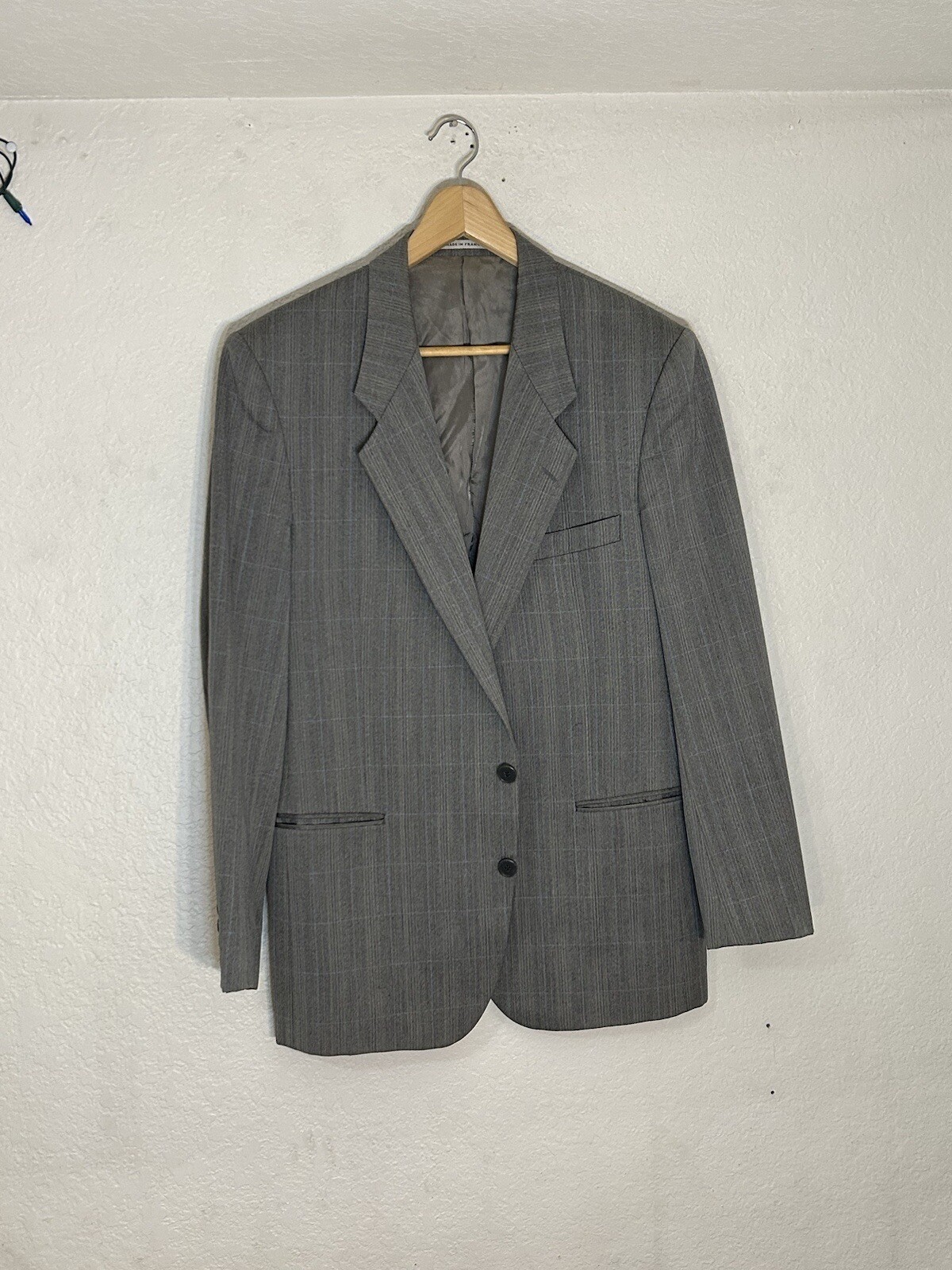 Blazer Vintage Yves Saint Laurent Grigio Finestra Lana