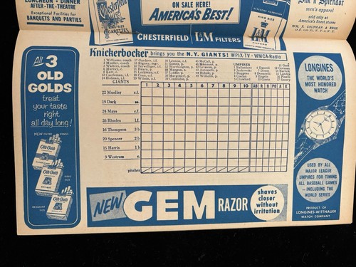 1956 Bill Mazeroski Debüt Programm bei New York Giana V Pirates/Willie Mays Anzeige⚾️ - Bild 6 von 11
