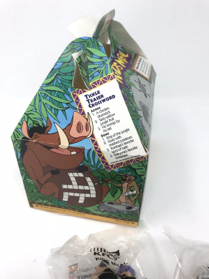 KFC Disney 1996 Rey León Timón y Pumba Niños Juguetes de Comida Lote Sellado de 3 Foto 4 de 4