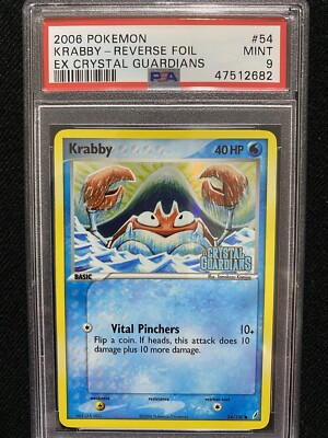 2006 Pokemon EX Crystal Guardians Krabby Reverse Foil 54/100 PSA 9