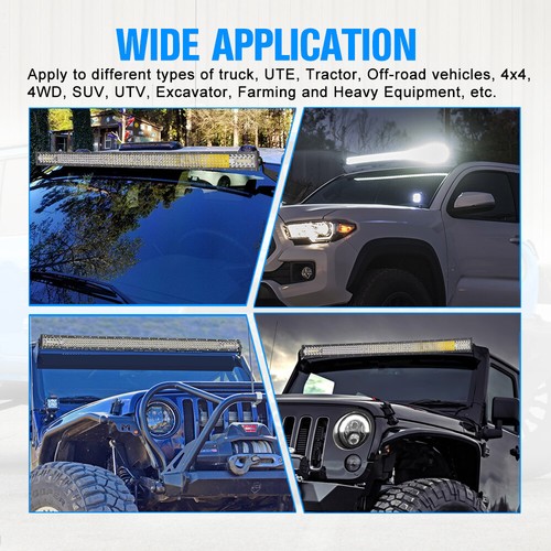 LED Light Bar Triple Row Quad Row Super Bright Spot Flood Front Bumper Roof 12V - Picture 32 of 114