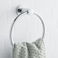    NEW Signature Hardware CEELEY COLLECTION TOWEL RING - CHROME