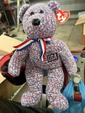 TY Beanie Buddy - USA the Bear 13.5 inch 
