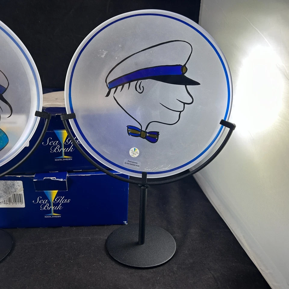 SEA GLASBRUK PLACA DE VIDRIO RENATE STOCK COLECCIÓN MAR SUECIA CONJUNTO CAPITÁN ESTUDIANTE Foto 3 de 4