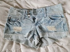 Rue 21 Distressed Jean Shorts, Size 1/2, Light Wash