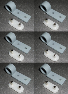 10 X Zweiloch-Planenhaken Kunststoff Grau Geschlossen