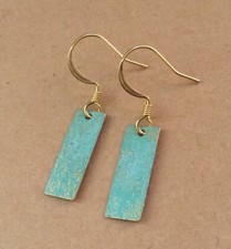 SUNDANCE CHARM LIGHTWEIGHT HANDCRAFTED BLUE PATINA EARRINGS