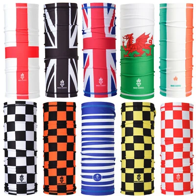 Black White Check Biker Neck Tube Scarf Snood MOD Union Jack Flag Bandana Gaiter