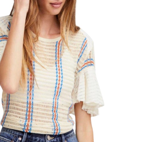 Free People Open Knit Crochet Top With 