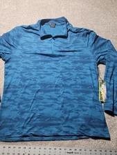 KYODAN Mens Super Soft 1/4 Zip  Long Sleeve Aqua Teal Turquoise Blue Water XL