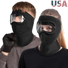 Anti-Fog Goggles Fleece Balaclava Face Mask Cover Winter Ski Warm Cap Cycling