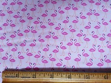 FAT QUARTER FLAMINGOS ON LIGHT PINK FABRIC 18"X22" 100  COTTON