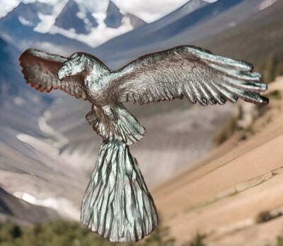Vintage Spoontiques Pewter American Spread Eagle Figure On Perch 