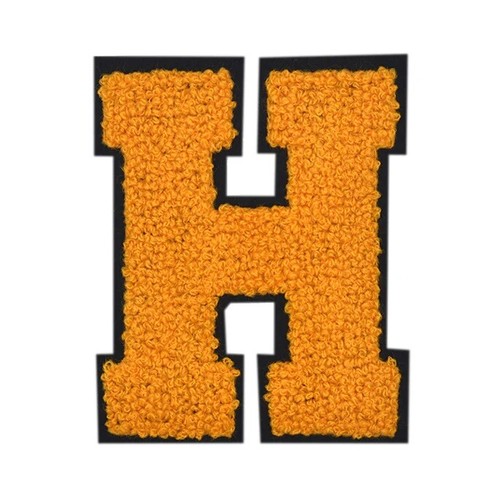 8" Yellow Varsity Alphabet Letters Chenille Iron-on Patch - Picture 9 of 27