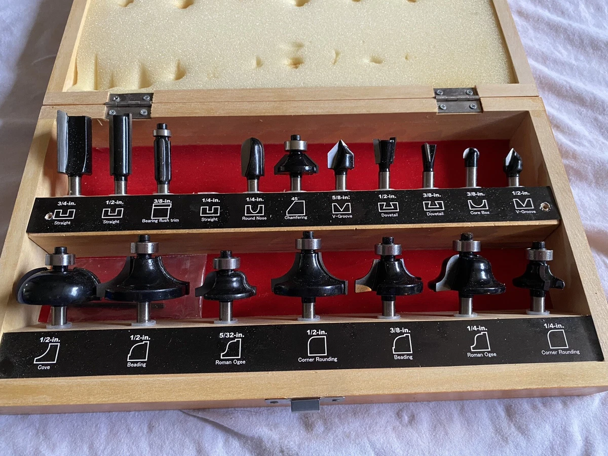 Mastergrip 17 Piece Carbide Tipped Router Bit Set Pre Owned eBay