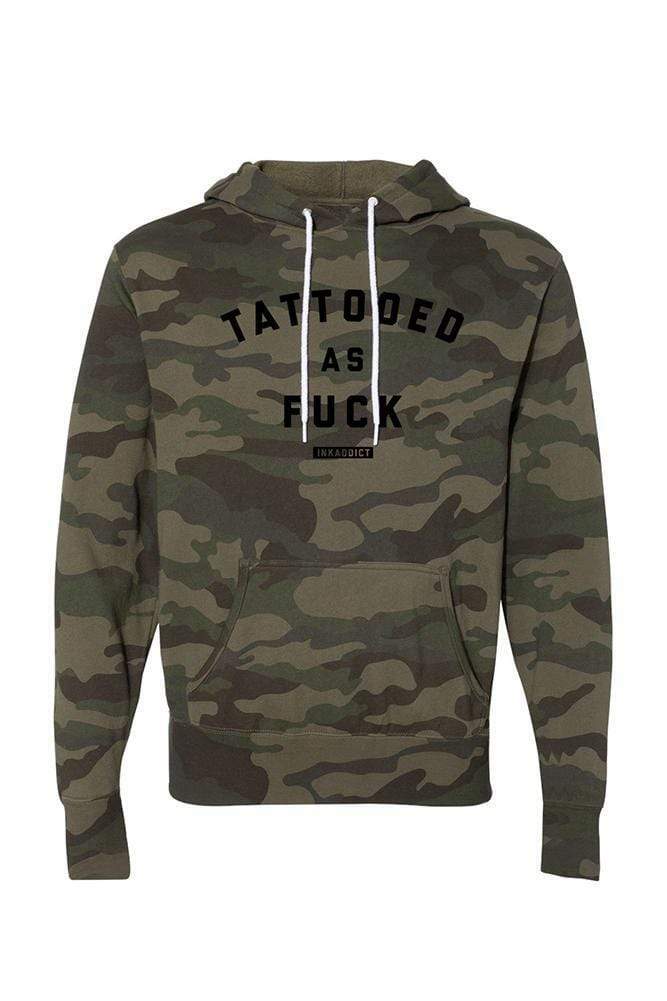 Felpa Ink Addict Con Cappuccio Unisex Camouflage &ndash; Taglie XS-3XL