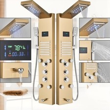 LED Shower Panel Tower System Bathroom Massage Jet Faucet Rain Waterfall Mixer