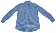 Vineyard Vines Whale Shirt Long Sleeve Button Down Boy's XL 18 Blue Plaid 3W1090