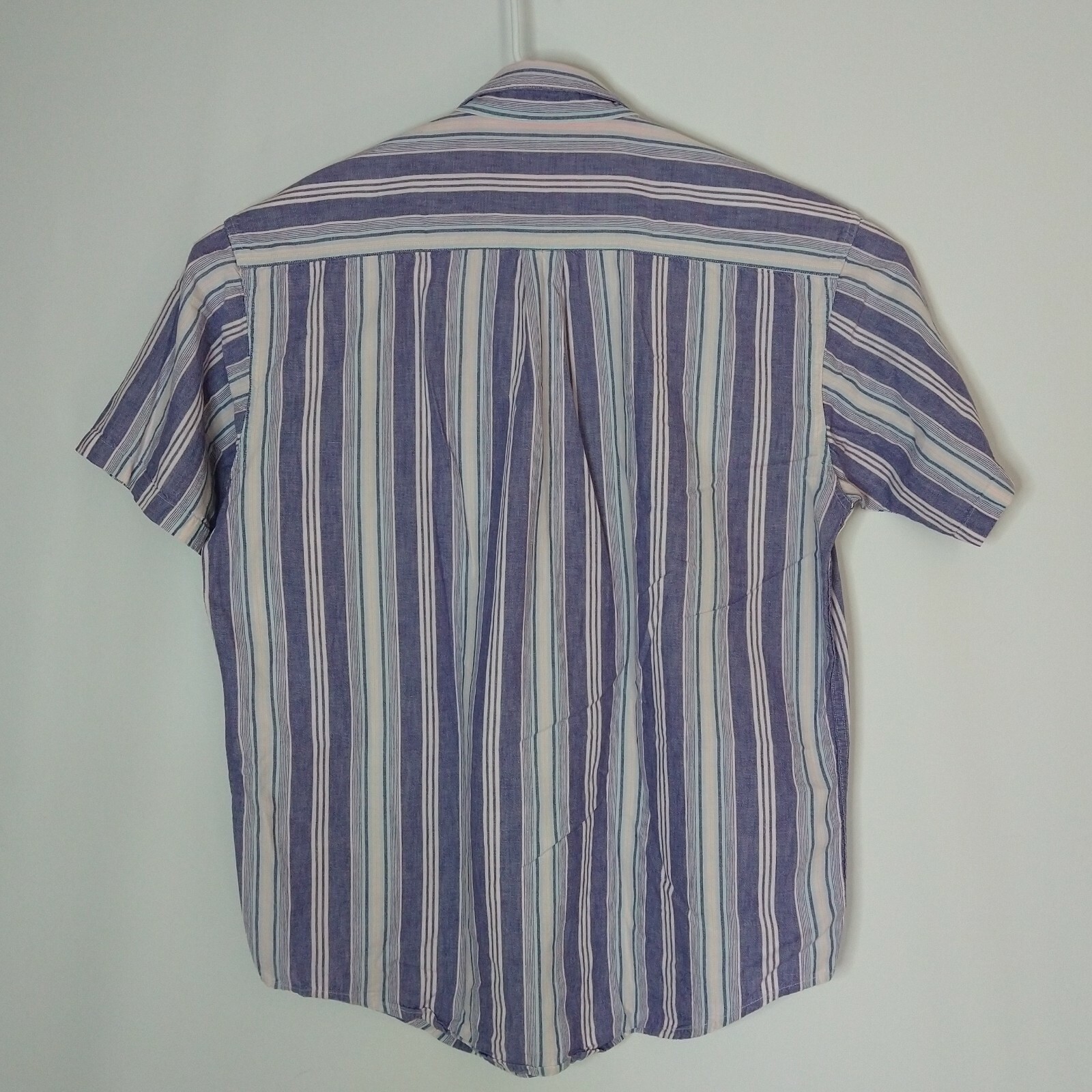 LL Bean Camp Shirt Short Sleeve Button Front Shirt Men's XL Tall Purple