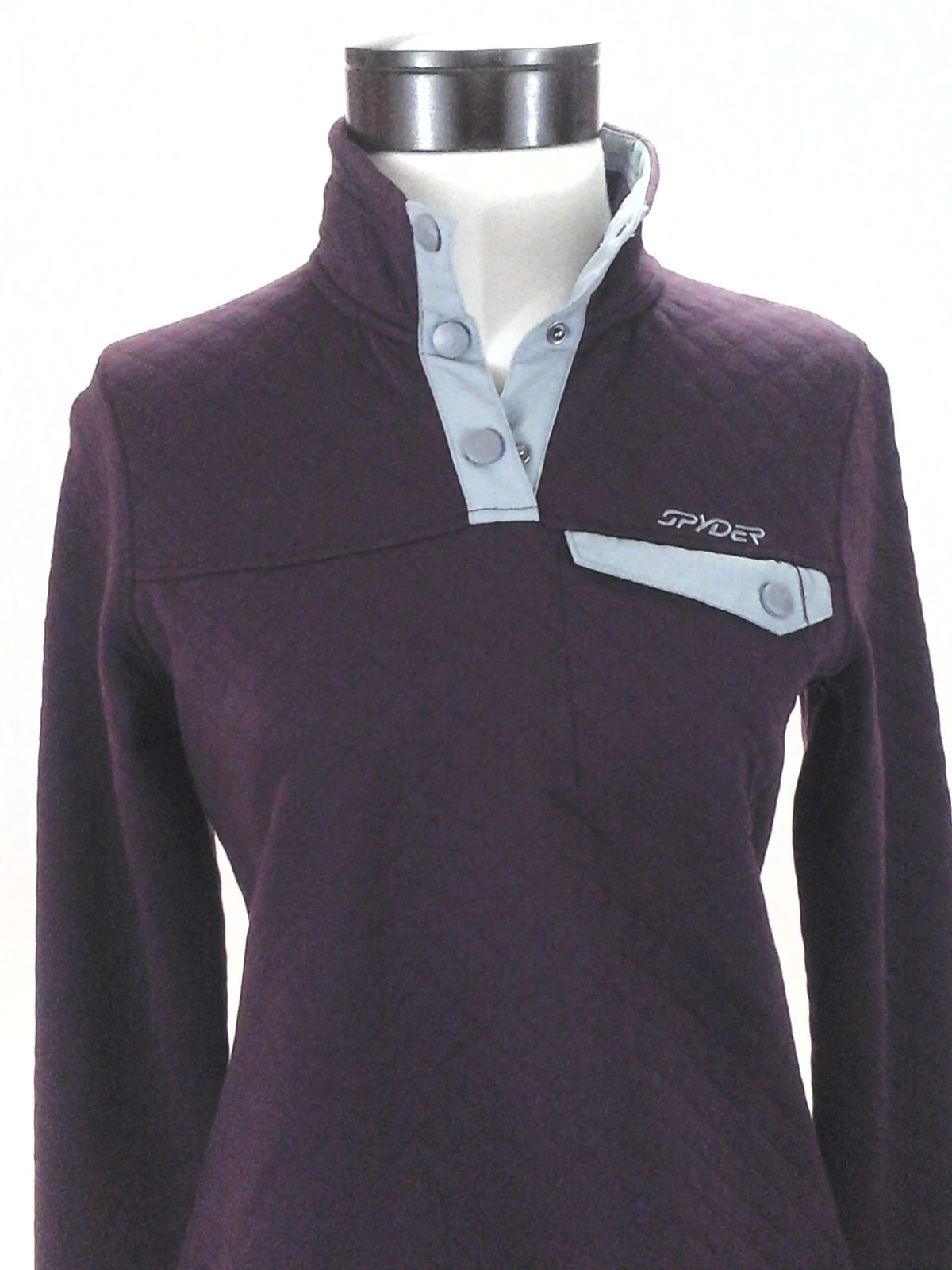 SPYDER Top Snowboard/Ski Quilted Base Layer Maroon Gray Fitted Womens M $149 New