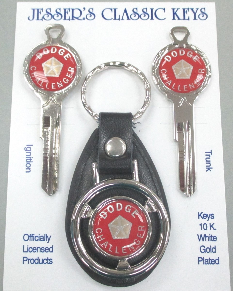 Red Dodge CHALLENGER Deluxe Classic White Gold Key Set 1971 1972