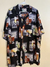 VTG Paradise Found Hawaiian Shirt Mens short Sleeve World Beer  (2x)