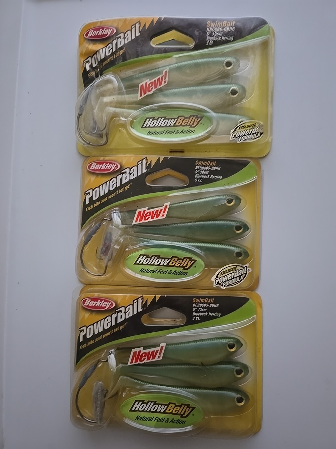 Set Of 3 Berkley Powerbait 5" Hollow Belly Swimbaits eBay