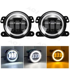 4 Inch Round Led Halo Fog Lights Angel Eyes Drl Lamp For Jeep Wrangler Jk Lj Jt
