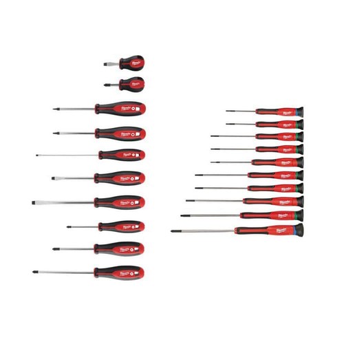Milwaukee Schraubendreher-Set Kombination + Präzisions-Schraubendreher-Set (20-teilig)