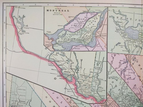 Vintage 1902 QUEBEC CANADA Map 22"x14" Old Antique Original SHERBROOKE OTTAWA - Picture 3 of 10