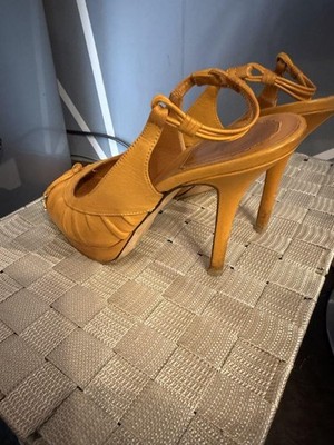 Christian Dior Yellow Open Toe High Heel Sandals US 6.5