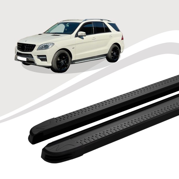 Trittbretter Passend FüR Mercedes Ml W166 Ab 06/2011-02/2015 Maja Schwarz Abe-image