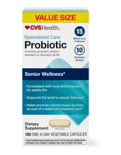 6 Month Supply - CVS Health Senior Wellness Probiotic, 180 Capsules Exp 4/2026