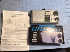 Vintage LIFELONG AM/FM Radio with LCD Alarm Clock Model 845 Used in Box Works