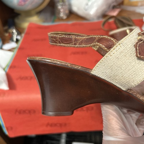 Liz Claiborne Leather Upper Brown Snakeskin Style Sandals Size 9.5 - "Alice" - Picture 4 of 22