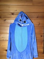 Disney Lilo  Stitch Sleepwear One Piece Adult Costume Pajamas Plush Hood