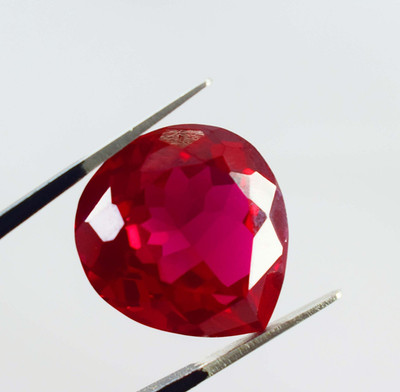 25Ct Natural Burma Red Ruby | Teardrop Cut Loose Gemstone Red Ruby Jewelry Ring