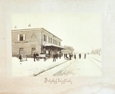 c1885 Bahnhof Schaftlach grosses Original Photo mit reicher Staffage