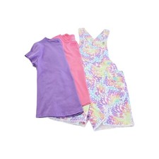 Mixed Brands 2 Girl Tops and a pair Of Bib Shortalls Size 10