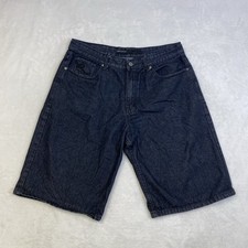 VTG Rocawear Jorts Men s 36 Black Baggy Denim Shorts Hip Hop Skater Flap Pockets