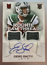 Geno Smith 2013 Panini Momentum Rookie Team Threads Dual Patch Auto #’d /25 Rc
