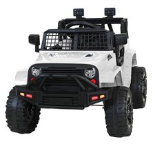 NNEDSZ Kids Ride On Car Electric 12V Car Toys Jeep Battery Remote Control White